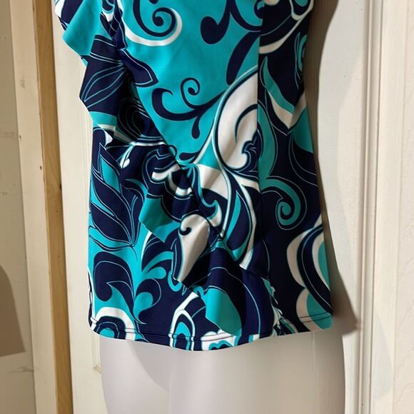 Vintage Jamaica Bay 1990s Ruffled Front Paisley Print Tankini Swim Top 8 - Picture 11 of 16